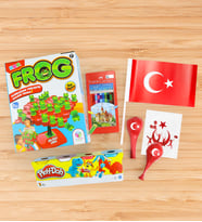 Frog Oyun & Play-Doh Oyun Hamuru & Fabel Castell Kuru Boya & Bayrak & 2'li Balon Okula Dönüş Hediye Seti