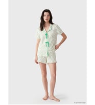 LCW DREAM Ekru Desenli Kadın Şortlu Pijama Takımı