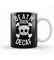 Funny Death Before Decaf Skull Coffee Caffeine Kupa Bardak Porselen