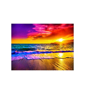 Renkli Dalgalar Sticker(çerçeveli) 40x50 Sayılarla Boyama Hobi Seti