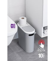10 Lt Gri Çöp Kovası, Mutfak, Banyo ve Tuvalet için Pratik ve Şık