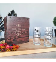 Rakı İçen Kadın-Adam Söz Baskılı Kadeh Seti