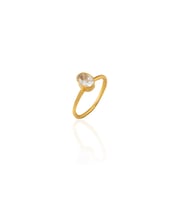 Kadir Jewellery 22 Ayar Altın Kaplama Zirkon Taşlı Kadın Minimal Yüzük