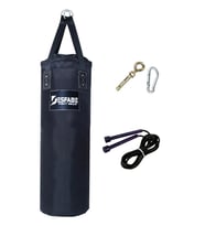 Desfabe Polydes 80x25 Cm Kolonlu Boks Kum Torbası Siyah+Askı Aparatı+Atlama İpi