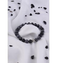 Karlı Obsidyen Taşı Bileklik - 300016 (Mor)