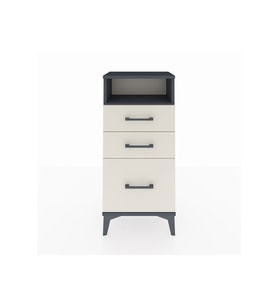 Arges Komodin Tek Raflı 3 Çekmeceli 44x30x96 Antrasit-Aytaşı