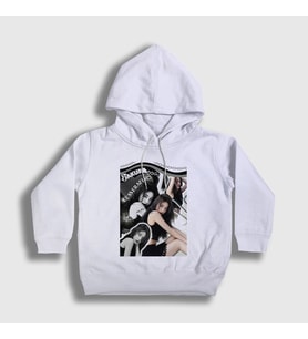 Presmono Unisex Çocuk Beyaz Sakura K Pop Le Sserafim Kapüşonlu Sweatshirt 482182tt