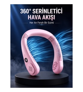 Pembe Boyun Fanı Kablosuz Taşınabilir Sessiz Çalışan Kişisel Serinletici Fan