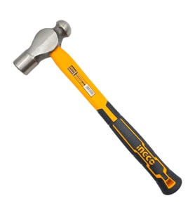 Ingco HBPH88024 24oz/660gr Endüstriyel Fiberglas Saplı Bilyeli Çekiç/Bombe Başlı Çekiç (Sarı)