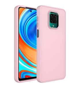 Xiaomi Redmi Note 9S Uyumlu Kılıf Metal Çerçeve ve Buton Tasarımlı Silikon Zore Luna Kapak