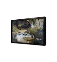 Çimlerde Öğle Yemeği Monet Çerçeveli Cam Tablo