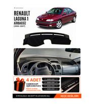 RENAULT LAGUNA 1 AIRBAGSIZ (2000-2007) Uyumlu Torpido Örtüsü Torpido Kılıfı - Siyah Bej