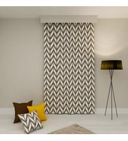 PAREDORA Brown Zigzag Tek Kanat Fon Perde (Karışık)