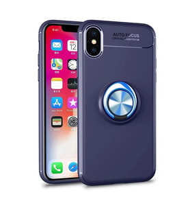 Durukar® iPhone XS Max Kılıf Range Yüzüklü Silikon - Mavi