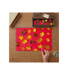 Sonbahar Yaprakları Tasarımı 240 parça Ahşap Puzzle Ahşap Kutuda MP00229