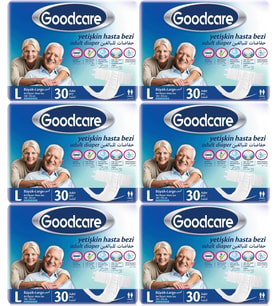 Goodcare Hasta Bezi Yetişkin Bel Bantlı Tekstil Yüzey L Large - Büyük 180 Adet (6PK*30)