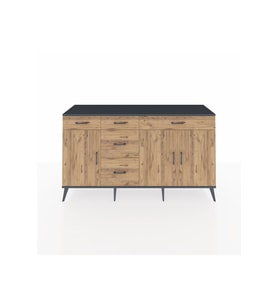 Kronos Konsol 2 Raflı 5 Çekmeceli 3 Kapaklı 176x59x99 Antrasit-Çam