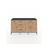 Kronos Konsol 2 Raflı 5 Çekmeceli 3 Kapaklı 176x59x99 Antrasit-Çam