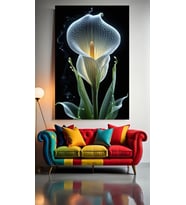 BEYAZ ÇİÇEK V7 Ev Duvar Salon Güzellik Salonu Ofis Dükkan Dekarasyon Kanvas Tablo (Çok Renkli)
