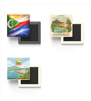 Buzdolap Magnetleri - Komorlar Moroni - Comoros - 4'lü Set Magneti