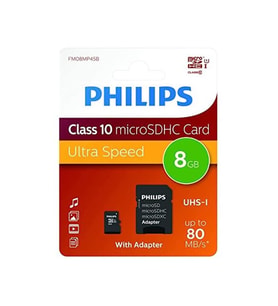 Philips FM08MP45B/00 8GB Class10 UHS-I U1 TF Adaptörlü Micro SDHC Hafıza Kartı