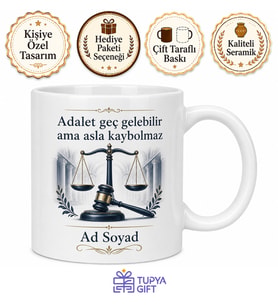 Savcı İddianame Dosyası Suç ve Ceza Adliye Koridoru Kupa Bardak Hediye