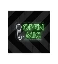 OPEN MIC Yazılı ve Şekilli Neon Tabela
