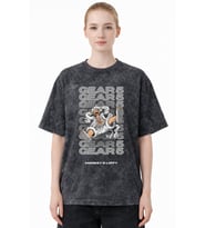 Tasarım Monkey D. Luffy Gear 5 One Piece Anime Baskılı Unisex Oversize Eskitme Yıkamalı Tişört
