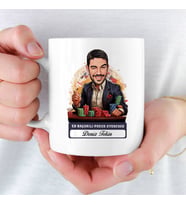 Erkek Poker Oyuncusuna hediye Karikatürlü ve İsimli Kupa Bardak