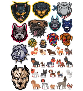 Köpekler Sticker Set 11 20 Parça Telefon, Tablet, Defter, Laptop Sticker