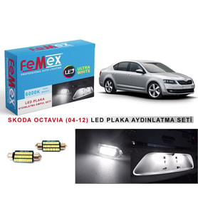 Skoda Octavia LED Plaka Aydınlatma Ampul Seti FEMEX Parlak Beyaz