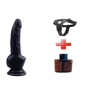 LilituShop Belden Bağlamalı 18 cm Gerçekçi siyahi Dildo Penis