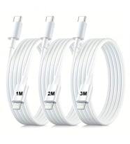 ScHitec 3 Paket 6A 100W Type-C to Lightning Hızlı Data ve Şarj Kablosu 1 Metre/ 2 Metre / 3 Metre Beyaz SX112131 - ScHitecSX1121313P