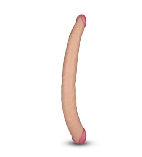 Gerçek Ten Hissi Sağlayan Yumuşak Dokulu Bükülebilir Damarlı 37 Cm Çift Başlı Realistik Penis