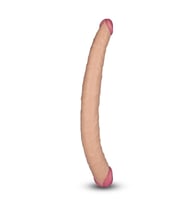 Gerçek Ten Hissi Sağlayan Yumuşak Dokulu Bükülebilir Damarlı 37 Cm Çift Başlı Realistik Penis