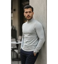 Erkek Yarım Balıkçı Yaka Pamuklu Triko