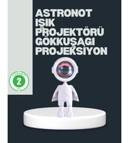 Astronot Tasarımlı Gün Batımı Efektli Şarjlı LED Lamba