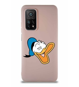 Xiaomi Mi 10T Pro Soft Premier Kapak Donald Duck-E Tasarımlı Silikon Kılıf - Pudra (Şeffaf)