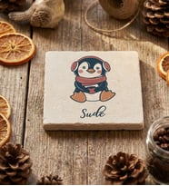 Kişiye Özel Penguen Bardak Altlığı Doğum Günü Hediyesi