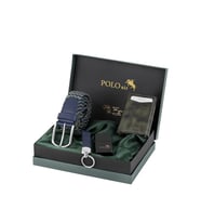 Polo Air Otomatik Mekanizmalı Cüzdan Örgü Esnek Kemer Çakmak Anahtarlık Erkek Kombin Yeşil Renk CHM-07-Y