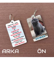 Kedi Kimliği Tasarımlı Kedi Künyesi