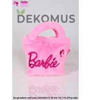 DEKOMUS İLE YENİ SEZON LİSANSLI BARBIE BASIC PELUŞ EL ÇANTASI/BESLENME ÇANTASI (Pamuk Şeker)