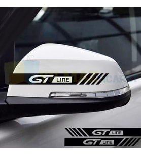 Peugeot Gt Line Yan Dikiz Ayna Şerit Oto Sticker Etiket Yapıştırma Çıkartma 3 Çift ( 20 X 2 Cm Ölçü )