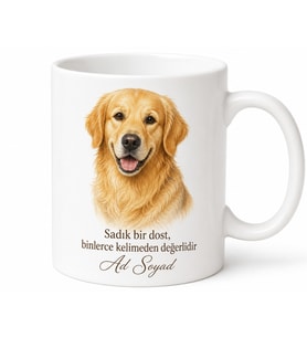 İsme Özel Köpek Irkı Desenli Kupa Bardak Köpek Severlere Hediye