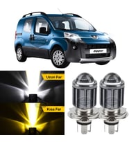 Peugeot Bipper 2008-2022 Uyumlu Mercekli Far Ampulü Led Xenon Sarı-Beyaz Şimşek Etkili Uzun Kısa