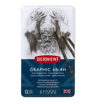 DERWENT GRAPHIC PENCIL MEDIUM -  DERECELİ KALEM SETİ 12 li TENEKE KUTU