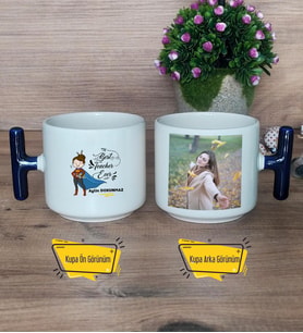 Kadın İngilizce Öğretmeni Kupa Bardak Fotoğraflı T Lacivert Kulplu Öğretmenler Günü Hediyesi