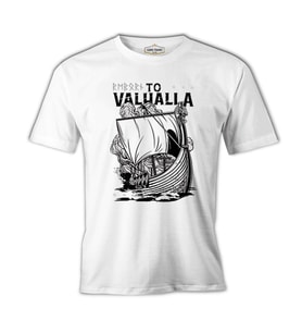 Viking Ship to Vallaha Beyaz Erkek Tshirt