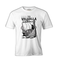 Viking Ship to Vallaha Beyaz Erkek Tshirt