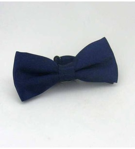 Lacivert Çocuk Boy Düz Renk Saten Papyon - CP-05 (Renksiz)